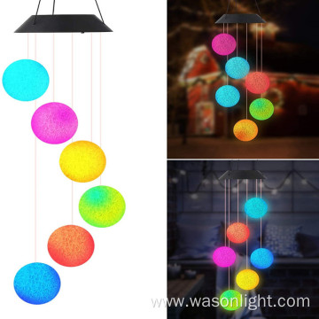 Solar Outdoor Led Hanging Ball Wind Chime Light